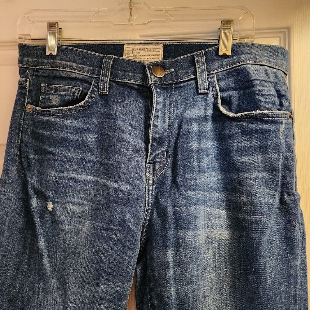 CURRENT/ELLIOTT Dark Wash Jeans THE HIGHWAIST STILETTO in Sahara Destroy Size 29 - Picture 6 of 9
